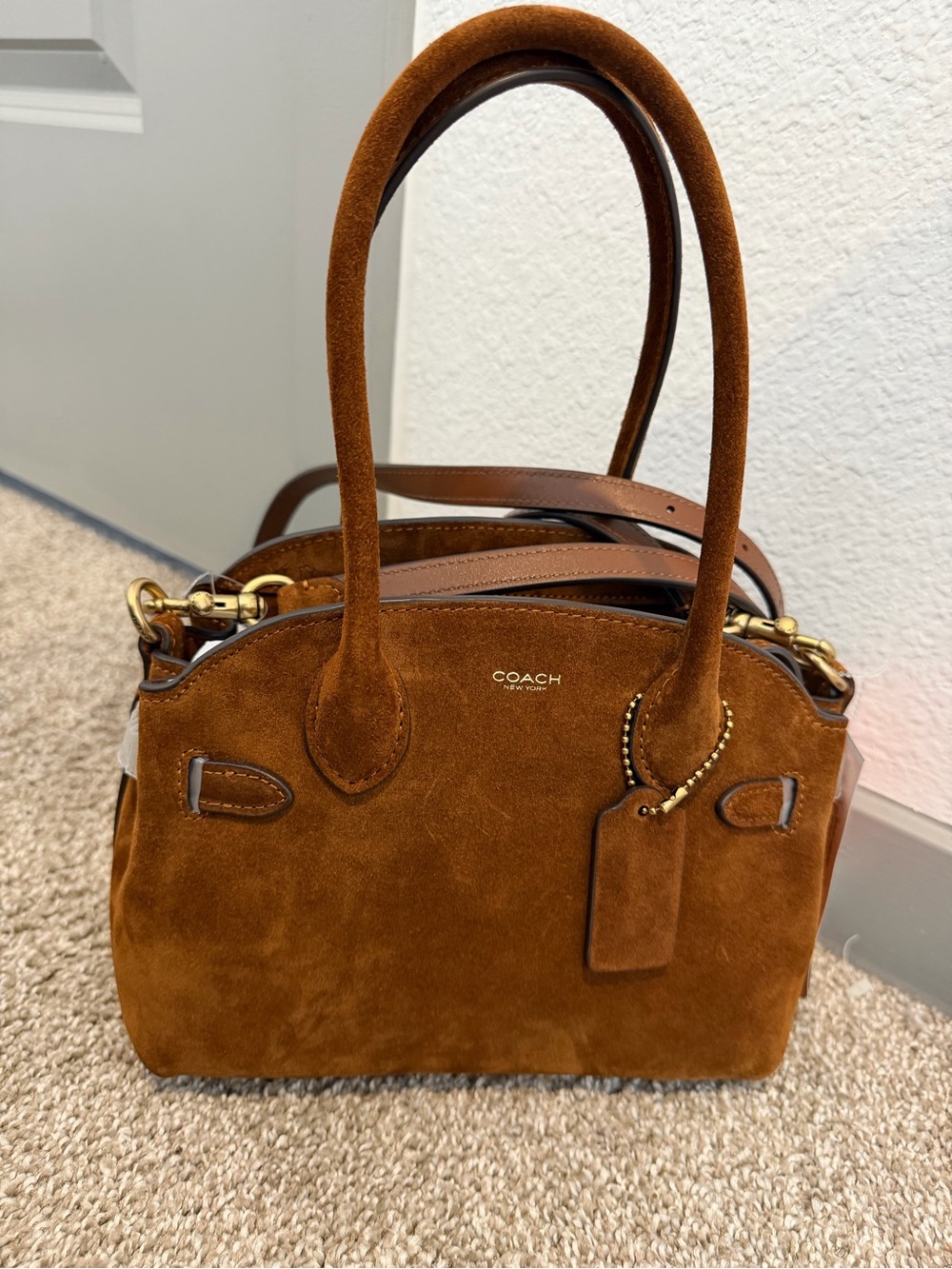 COACH Suede Empire 21 Handbag